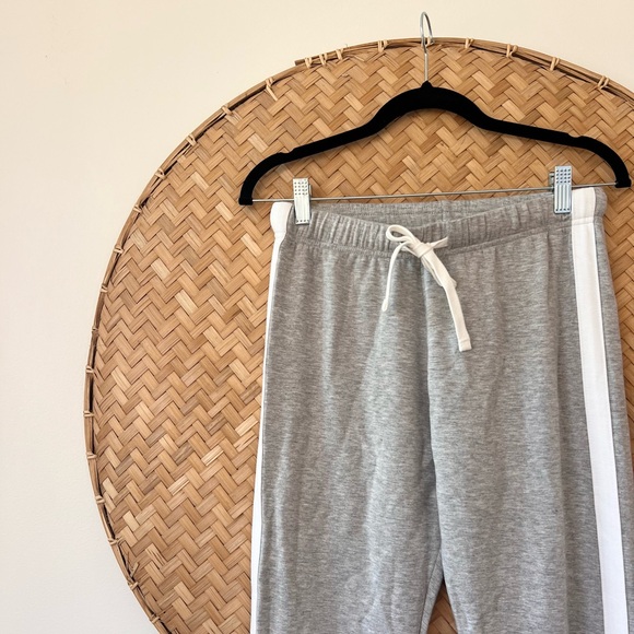 SPLITS59 NWT CONTRAST STRIPED SONIA SWEATPANTS HEATHER GREY& WHITE PREP PREPPY - Picture 10 of 14